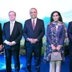 Federal Minister for Privatisation, Investment Board and Communications, Abdul Aleem Khan and others in a group photo on the occasion of National Day of France