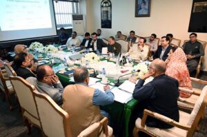 Chairperson of the Senate Standing Committee on Commerce Senator Anusha Rahman chairing the meeting of the IPO officials during a visit to the IPO House Karachi.Committee members Sarmad Ali, Bilal Ahmed Khan, Muhammad Talal Badar also present on the occasion.