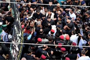 Chief Minister Sindh Syed Murad Ali Shah visiting Youm-e-Ashura procession on 10th of Holy Month of Muharramul Harram at Station Road.