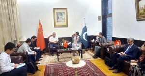 Pakistan Ambassador to China Mr. Khalil Hashmi met with Minister of State for IT and Telecommunication Ms.Shaza Fatima Khawaja in Beijing, China