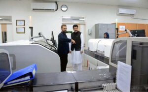 Governor Khyber-Pakhtunkhwa (KPK) Faisal Karim Kundi being briefed during his visit to Indus Hospital and Health Network