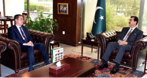 Chairman Senate, Syed Yousuf Raza Gilani in a meeting with Algerian ambassador to Pakistan, Mr. Brahim Romani at Parliament House.