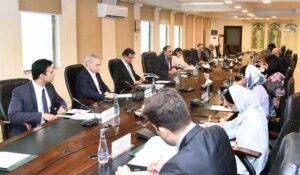 Federal Minister for Finance & Revenue Senator Muhammad Aurangzeb in a virtual meeting with the Representatives from Moody's Ratings.