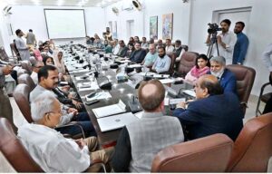 Federal Secretary, Education and Professional Training Mohiuddin Ahmed Wani addressing the Inaugural ceremony of the new subjects introduced at secondary, higher secondary level at National Curriculum Council Secretariat.