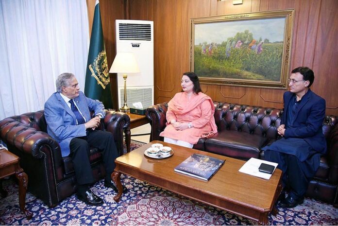 Coordinator to the Prime Minister on Climate Change and Environmental Coordination, Romina Khurshid Alam called on Deputy Prime Minister and Foreign Minister Senator Mohammad Ishaq Dar at Ministry of Foreign Affairs