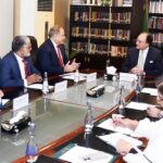 Federal Minister for Finance & Revenue Senator Muhammad Aurangzeb in a meeting with the delegation of Pakistan Tax Bar Association (PTBA)