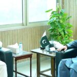 Senior IPP leader from Khyber Pakhtunkhwa Ghazi Gulab Jamal calls on the President of IPP and Federal Minster for Privatisation, Investment Board and Communications Abdul Aleem Khan