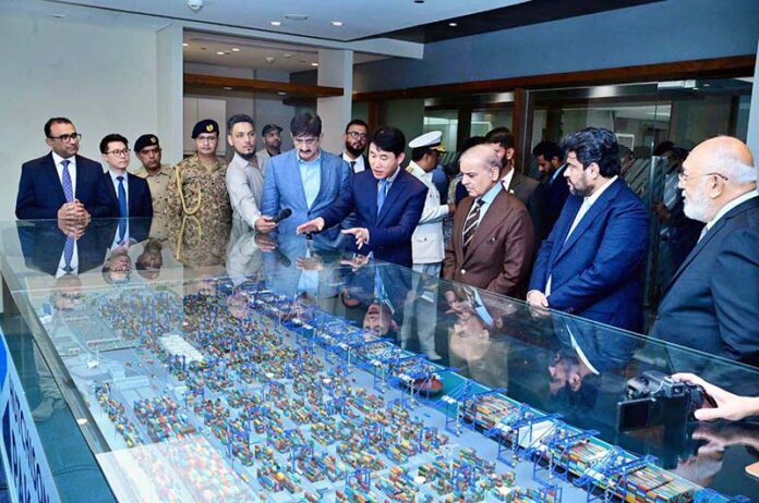 Prime Minister Muhammad Shehbaz Sharif receives briefing about Hutchison Ports Pakistan Terminal at Karachi Port