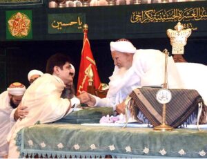 Sindh Chief Minister Syed Murad Ali Shah joins the Boraha community at Taheri Masjid to hear the sermon of Syedna Mufaddal Saifuddin, the spiritual leader of the Bohra community