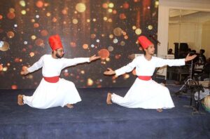 Artists performing on the stage during the launching ceremony of the Youth Assembly organized by the Center for Peace and Development Initiatives in collaboration with USAID under the project '' Humahng''.