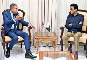 Federal Minister for Education and Professional Training, Dr. Khalid Maqbool Siddiqui meeting with Deputy Speaker of New York State Assembly Mr. Philip Ramos at Ministry of Education.