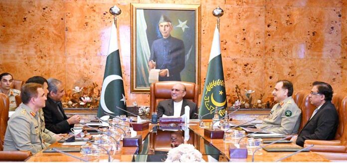 President Asif Ali Zardari chairing a meeting on Green Pakistan Initiative at Aiwan-e-Sadr