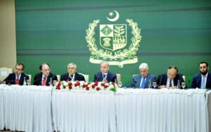 Prime Minister Muhammad Shehbaz Sharif briefing parliamentarians regarding power sector reforms