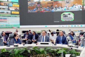 Federal Minister of Planning, Development & Special Initiatives Ahsan Iqbal presiding 1st meeting of Disaster Response at NEOC, NDMA Headquarters
