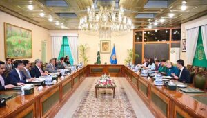 Deputy Prime Minister and Foreign Minister Senator Mohammad Ishaq Dar holds meeting with Secretary General of the Commonwealth Patricia Scotland at the Ministry of Foreign Affairs.
