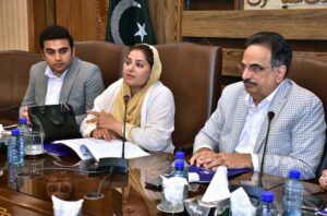 Ms. Sidra Younas, Managing Director of PSIC, addressing to Business community about the establishment of material testing laboratories in collaboration with the Urban Unit.