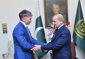 Ambassador of Kazakhstan to Pakistan H.E Yerzhan Kistafin calls on Prime Minister Muhammad Shehbaz Sharif.