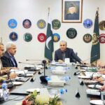 Interior Minister Mohsin Naqvi chairing a meeting regarding maintenance of law and order during Muharram