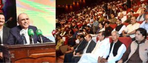 President Asif Ali Zardari addressing the Professor Waris Mir Memorial Seminar