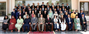 Chairman Senate, Syed Yousuf Raza Gilani in a group photo with the participants of 35th senior management course at National Institute of Management (NIM