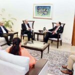 Federal Minister for Finance & Revenue Senator Muhammad Aurangzeb in a meeting with the Chairman Nestle Pakistan and Ex-President Farmers Association of Pakistan