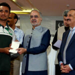 Federal Secretary IPC Nadeem Irshad Kayani addressing at prize distribution ceremony among players of AVC Challenger Cup-2024 CAVA U-18 Volleyball Championship-2024