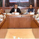Senator Syed Ali Zafar, chairman senate standing committee on information and broadcasting presiding over a meeting of the committee at Parliament House