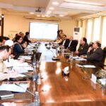 Federal Minister for Finance and Revenue Senator Muhammad Aurangzeb chairing the Advisory Committee Meeting on Release of International Mobile Telephony (IMT) Spectrum for Next-Generation Mobile Broadband Services in Pakistan