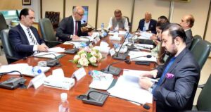 Federal Minister for Privatisation / Chairman Privatisation Commission, Abdul Aleem Khan chairing 220th meeting of the Privatisation Commission Board.