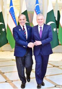 Muhammad Shehbaz Sharif meets with President of Uzbekistan H.E. Shavkat Mirziyoyev on the sidelines of Shanghai Cooperation Organisation Summit.