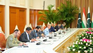 Prime Minister Muhammad Shehbaz Sharif in delegation level talks with the President of Tajikistan H.E. Mr Emomali Rahmon in Qasr-e-Millat.