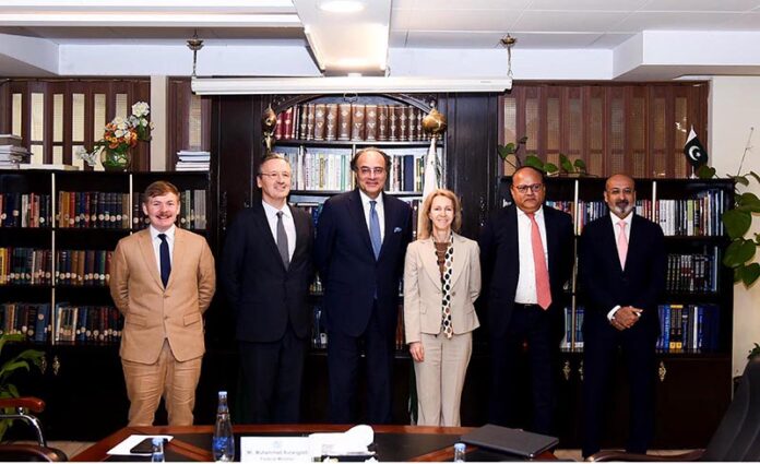 Federal Minister for Finance and Revenue Senator Muhammad Aurangzeb in a meeting with the delegation from British International Investment (BII) Board
