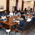 Sindh Chief Minister Syed Murad Ali Shah presides over a meeting at CM House to discuss the removal of encroachments from public spaces in the city