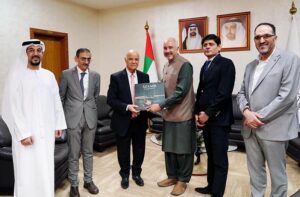 Ambassador Faisal Niaz Tirmizi, Pakistan’s Envoy to United Arab Emirates met Dr. Humaid Majoul Al Nuaimi , Chancellor of the University of Sharjah.