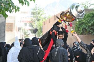 A large number of mourners attending the Ashura procession on 10th of the Holy Month of Muharramul Harram. Muharram is the mourning month in remembrance of the martyrdom (Shahadat) of Hazrat Imam Hussain (RA), the grandson of the Holy Prophet Mohammad (PBUH).