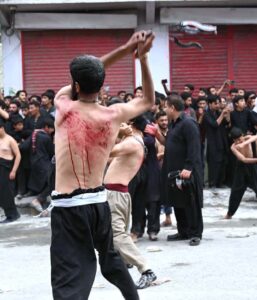 A large number of mourners attending the Ashura procession on 10th of the Holy Month of Muharramul Harram. Muharram is the mourning month in remembrance of the martyrdom (Shahadat) of Hazrat Imam Hussain (RA), the grandson of the Holy Prophet Mohammad (PBUH).