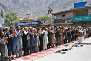 A large number of mourners attending the Ashura procession on 10th of the Holy Month of Muharramul Harram. Muharram is the mourning month in remembrance of the martyrdom (Shahadat) of Hazrat Imam Hussain (RA), the grandson of the Holy Prophet Mohammad (PBUH).