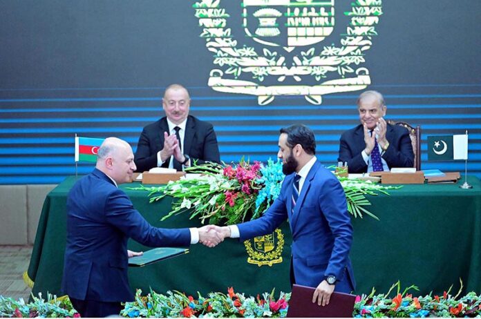 President of Azerbaijan H.E. Mr Ilham Aliyev and Prime Minister of Pakistan H.E. Muhammad Shehbaz Sharif witnesses the signing of MoUs and Agreements in various sectors between Pakistan and Azerbaijan