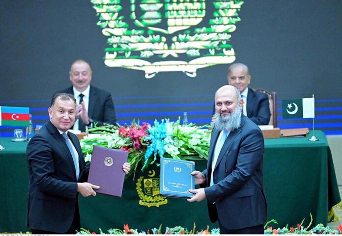 President of Azerbaijan H.E. Mr Ilham Aliyev and Prime Minister of Pakistan H.E. Muhammad Shehbaz Sharif witnesses the signing of MoUs and Agreements in various sectors between Pakistan and Azerbaijan