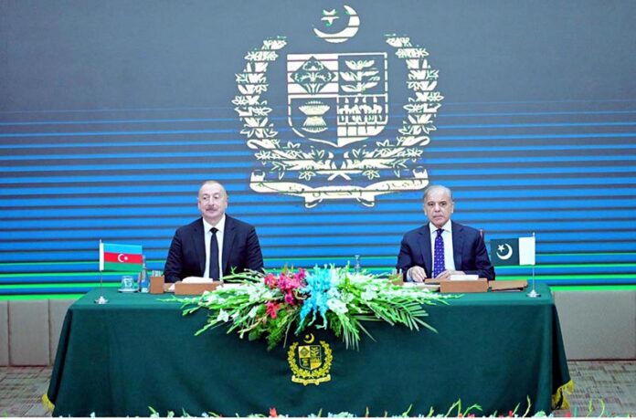 President of Azerbaijan H.E. Mr Ilham Aliyev and Prime Minister of Pakistan H.E. Muhammad Shehbaz Sharif witnesses the signing of MoUs and Agreements in various sectors between Pakistan and Azerbaijan