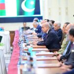 Prime Minister of Pakistan H.E. Muhammad Shehbaz Sharif and President of Azerbaijan H.E. Ilham Aliyev leading their respective delegations during bilateral talks