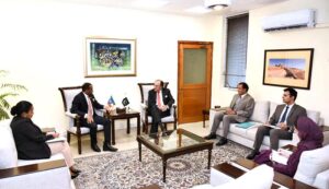 Minister for Finance &amp; Revenue Senator Muhammad Aurangzeb called on by the Ambassador of the Federal Democratic Republic of Ethiopia to Pakistan H.E. Jemal Beker Abdula.