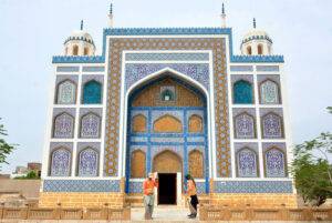 Workers diligently clean the Tomb of Mian Ghulam Shah Kalhoro, the Founder of Hyderabad, at Kalhoro Colony