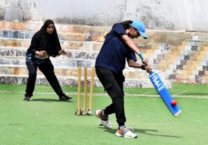 Players in action during Independence Day cricket tournament 2024 at Dialdas club.