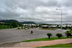 An attractive view of thick clouds hovering over the skies of Federal Capital.