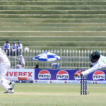 Bangladesh keeper dives to catch the ball during the second day of the last cricket Test match playing between Pakistan and Bangladesh at Pindi Cricket Stadium