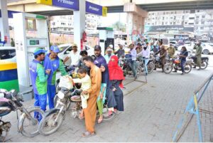 Motorcyclists queue up at PSO, ready to fill their tanks and hit the road with newfound savings after the fuel price drop by Government.