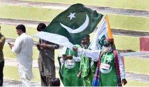 Bangladesh players celebrates after taking the wicket of Pakistani batsman Abdullah Shafique during the first day of the 1st Test cricket match between Pakistan and Bangladesh teams at the Rawalpindi Cricket Stadium.