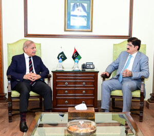 Prime Minister Muhammad Shehbaz Sharif meets Chief Minister Sindh Syed Murad Ali Shah
