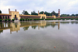 A view of rain water accumulated at Eid Gah after heavy rain in the city.